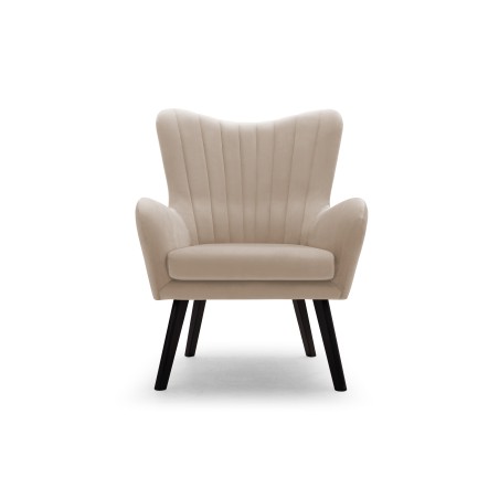 Fotel TED z wysokim oparciem i siedziskiem w tkaninie VELLUTO 02