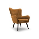 Fotel TED z wysokim oparciem i siedziskiem w tkaninie VELLUTO 08