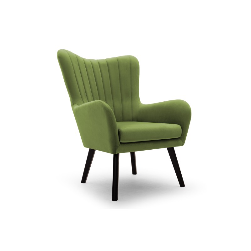 Fotel TED z wysokim oparciem i siedziskiem w tkaninie VELLUTO 09