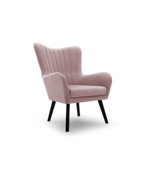 Fotel TED z wysokim oparciem i siedziskiem w tkaninie VELLUTO 14
