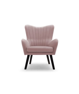 Fotel TED z wysokim oparciem i siedziskiem w tkaninie VELLUTO 14