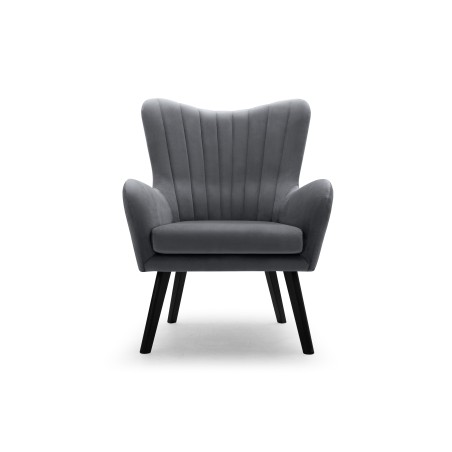 Fotel TED z wysokim oparciem i siedziskiem w tkaninie VELLUTO 18