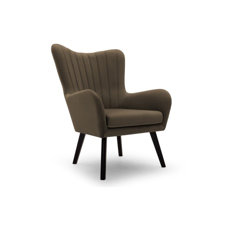 Fotel TED z wysokim oparciem i siedziskiem w tkaninie VELLUTO 31