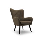 Fotel TED z wysokim oparciem i siedziskiem w tkaninie VELLUTO 31