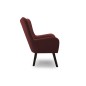 Fotel TED z wysokim oparciem i siedziskiem w tkaninie VELLUTO 32