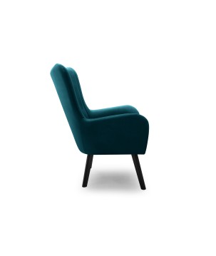 Fotel TED z wysokim oparciem i siedziskiem w tkaninie VELLUTO 36
