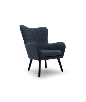 Fotel TED z wysokim oparciem i siedziskiem w tkaninie VELLUTO 37