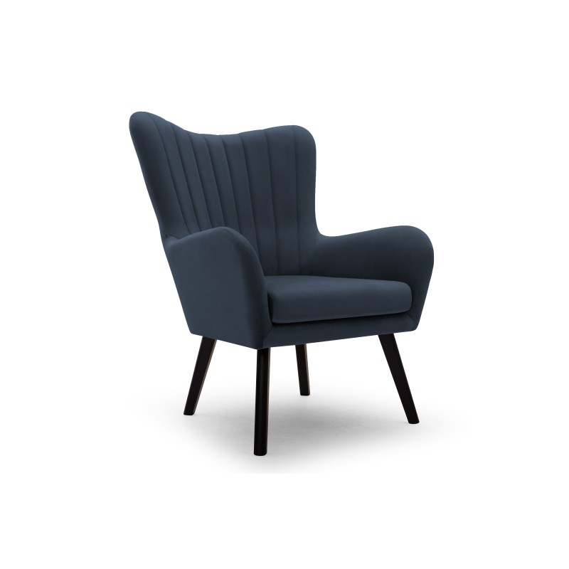 Fotel TED z wysokim oparciem i siedziskiem w tkaninie VELLUTO 37