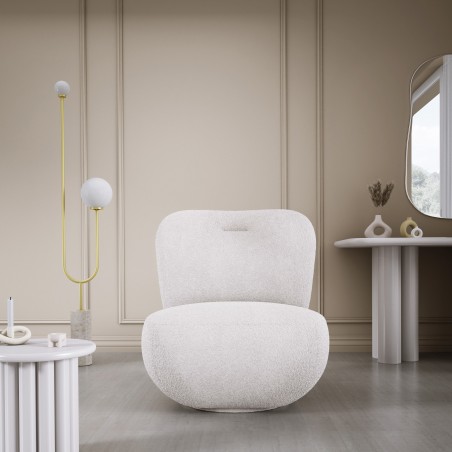 Fotel LUIS obrotowy 360° na płaskiej podstawie w tkaninie ANTHOLOGY 01