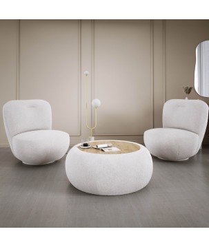 Fotel LUIS obrotowy 360° na płaskiej podstawie w tkaninie ANTHOLOGY 01