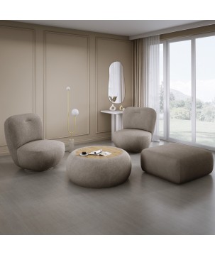 Fotel LUIS obrotowy 360° na płaskiej podstawie w tkaninie ANTHOLOGY 06