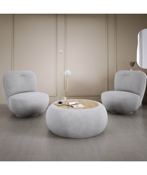 Fotel LUIS obrotowy 360° na płaskiej podstawie w tkaninie ANTHOLOGY 17