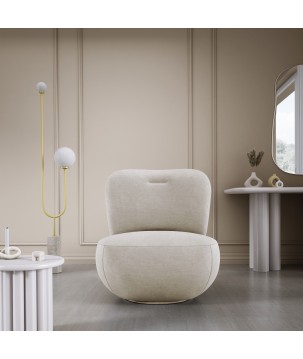 Fotel LUIS obrotowy 360° na płaskiej podstawie w tkaninie CLOUD 03