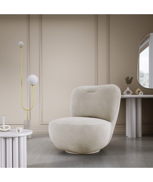 Fotel LUIS obrotowy 360° na płaskiej podstawie w tkaninie CLOUD 03