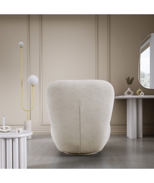 Fotel LUIS obrotowy 360° na płaskiej podstawie w tkaninie CLOUD 03