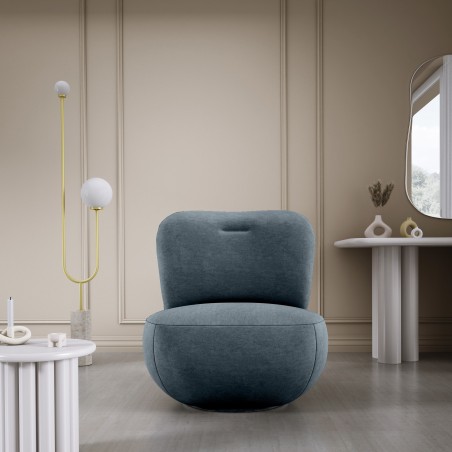 Fotel LUIS obrotowy 360° na płaskiej podstawie w tkaninie CLOUD 84