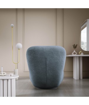 Fotel LUIS obrotowy 360° na płaskiej podstawie w tkaninie CLOUD 84