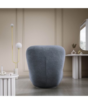 Fotel LUIS obrotowy 360° na płaskiej podstawie w tkaninie CLOUD 97