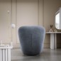Fotel LUIS obrotowy 360° na płaskiej podstawie w tkaninie CLOUD 97