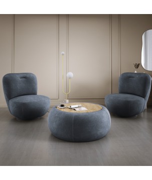 Fotel LUIS obrotowy 360° na płaskiej podstawie w tkaninie CLOUD 97