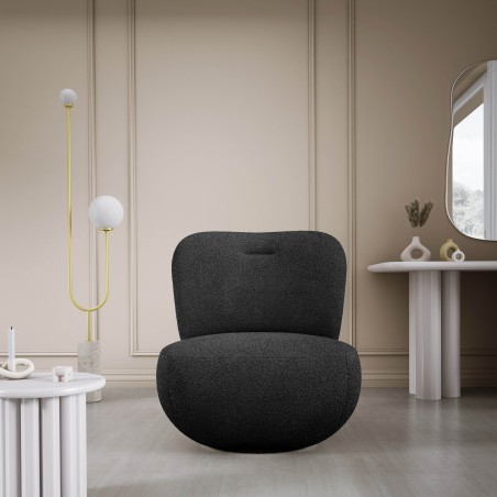 Fotel LUIS obrotowy 360° na płaskiej podstawie w tkaninie NOW OR NEVER 83