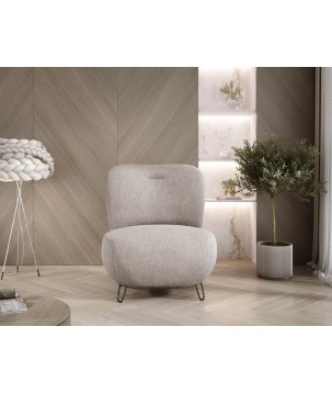 Fotel LUIS skandynawski wolnostojący na metalowych nogach w tkaninie ANTHOLOGY 06