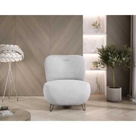 Fotel LUIS skandynawski wolnostojący na metalowych nogach w tkaninie ANTHOLOGY 17