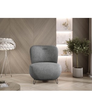 Fotel LUIS skandynawski wolnostojący na metalowych nogach w tkaninie ANTHOLOGY 18