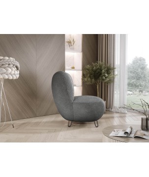 Fotel LUIS skandynawski wolnostojący na metalowych nogach w tkaninie ANTHOLOGY 18