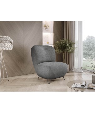 Fotel LUIS skandynawski wolnostojący na metalowych nogach w tkaninie ANTHOLOGY 18