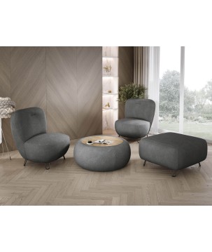 Fotel LUIS skandynawski wolnostojący na metalowych nogach w tkaninie ANTHOLOGY 18