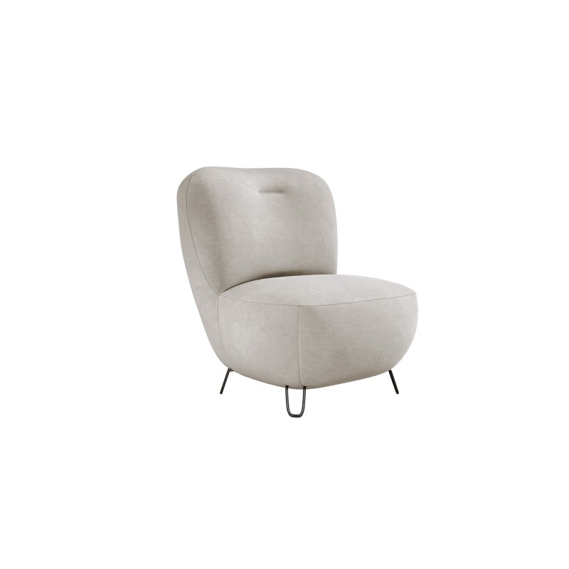 Fotel LUIS skandynawski wolnostojący na metalowych nogach w tkaninie CLOUD 03