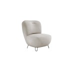 Fotel LUIS skandynawski wolnostojący na metalowych nogach w tkaninie CLOUD 03