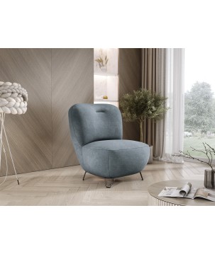 Fotel LUIS skandynawski wolnostojący na metalowych nogach w tkaninie CLOUD 84