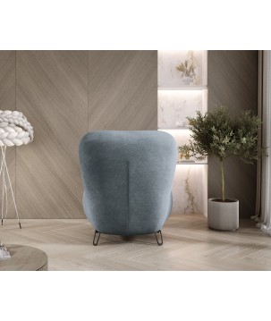 Fotel LUIS skandynawski wolnostojący na metalowych nogach w tkaninie CLOUD 84