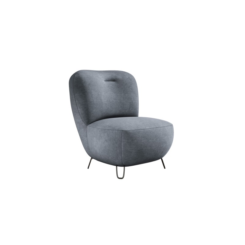 Fotel LUIS skandynawski wolnostojący na metalowych nogach w tkaninie CLOUD 97