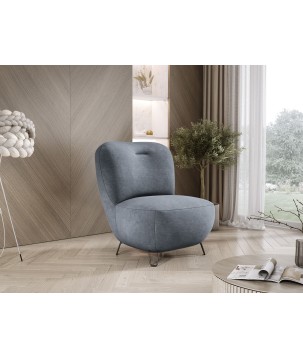 Fotel LUIS skandynawski wolnostojący na metalowych nogach w tkaninie CLOUD 97