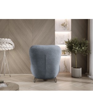Fotel LUIS skandynawski wolnostojący na metalowych nogach w tkaninie CLOUD 97