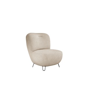 Fotel LUIS skandynawski wolnostojący na metalowych nogach w tkaninie NOW OR NEVER 06