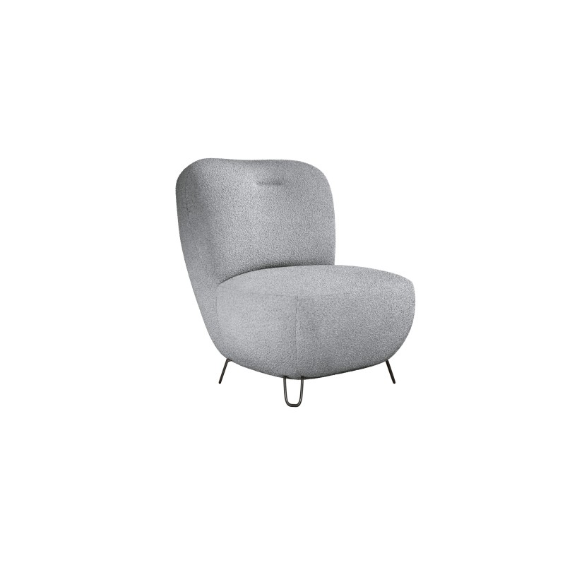 Fotel LUIS skandynawski wolnostojący na metalowych nogach w tkaninie NOW OR NEVER 92