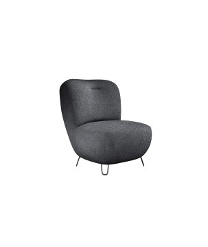 Fotel LUIS skandynawski wolnostojący na metalowych nogach w tkaninie NOW OR NEVER 100