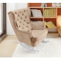 Fotel USZAK bujany tapicerowany z podłokietnikami, kolor Beżowy tkanina MAGIC VELVET