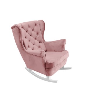 Fotel USZAK bujany tapicerowany z podłokietnikami, kolor Różowy tkanina MAGIC VELVET