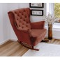 Fotel USZAK bujany tapicerowany z podłokietnikami, kolor Bordowy tkanina MAGIC VELVET