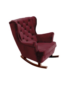 Fotel USZAK bujany tapicerowany z podłokietnikami, kolor Burgundowy tkanina MAGIC VELVET