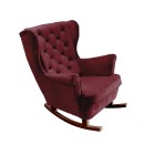 Fotel USZAK bujany tapicerowany z podłokietnikami, kolor Burgundowy tkanina MAGIC VELVET