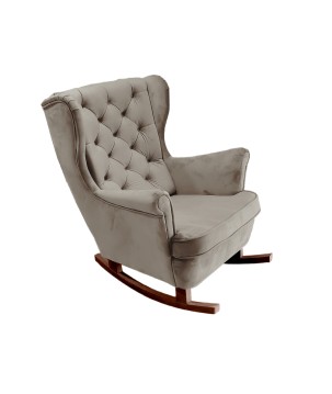 Fotel USZAK bujany tapicerowany z podłokietnikami, kolor Szary tkanina MAGIC VELVET