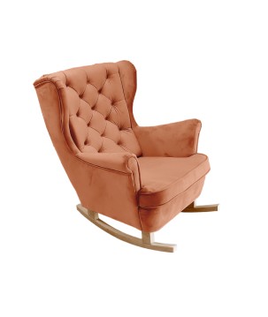 Fotel USZAK bujany tapicerowany z podłokietnikami, kolor Pomarańczowy tkanina MAGIC VELVET