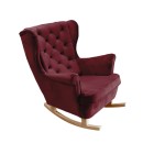 Fotel USZAK bujany tapicerowany z podłokietnikami, kolor Burgundowy tkanina MAGIC VELVET