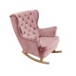 Fotel USZAK bujany tapicerowany z podłokietnikami, kolor Różowy tkanina MAGIC VELVET